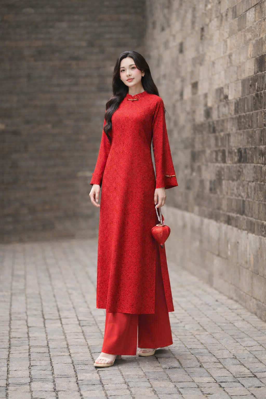 Áo Dài Cách Tân Lụa Gấm Giai Ý, Áo Dài Gấm Thiết Kế From Suông
