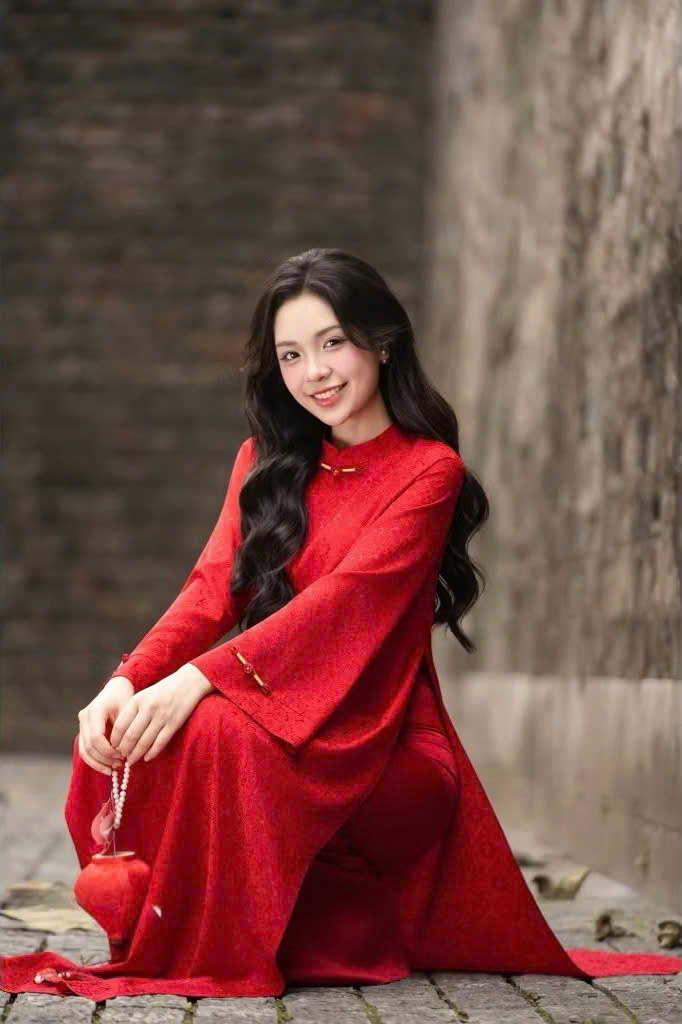 Áo Dài Cách Tân Lụa Gấm Giai Ý, Áo Dài Gấm Thiết Kế From Suông - Ảnh 3