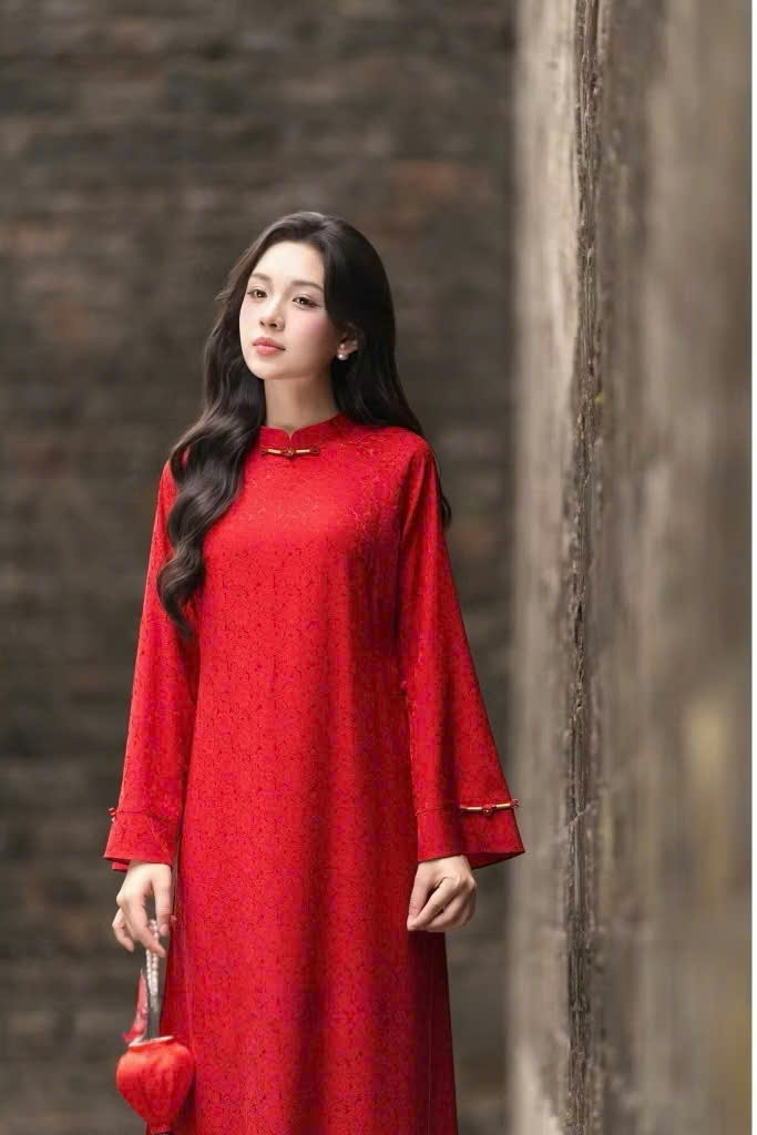 Áo Dài Cách Tân Lụa Gấm Giai Ý, Áo Dài Gấm Thiết Kế From Suông - Ảnh 2