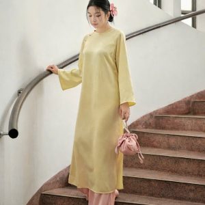 Áo Dài THANH TÂM Cách Tân Dáng Suông Hai Tà Lụa Gấm Cao Cấp