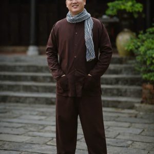 Bộ Áo Bà Ba Nam Vải Kate - Nâu