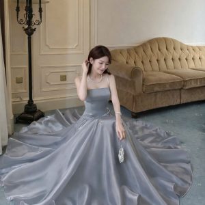 Váy Dạ Hội Lụa Cúp Ngực Sang Trọng