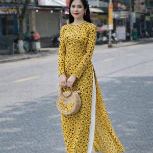 Áo Dài Hướng Dương Ánh Nắng – Dịu Dàng Truyền Thống